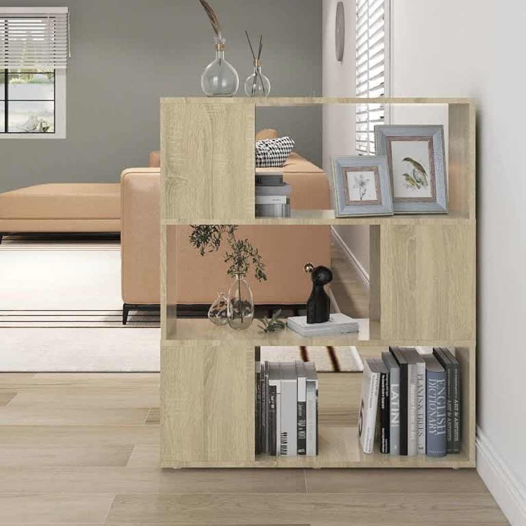 Book Cabinet Room Divider Sonoma Oak 80x24x94cm Engineered Wood