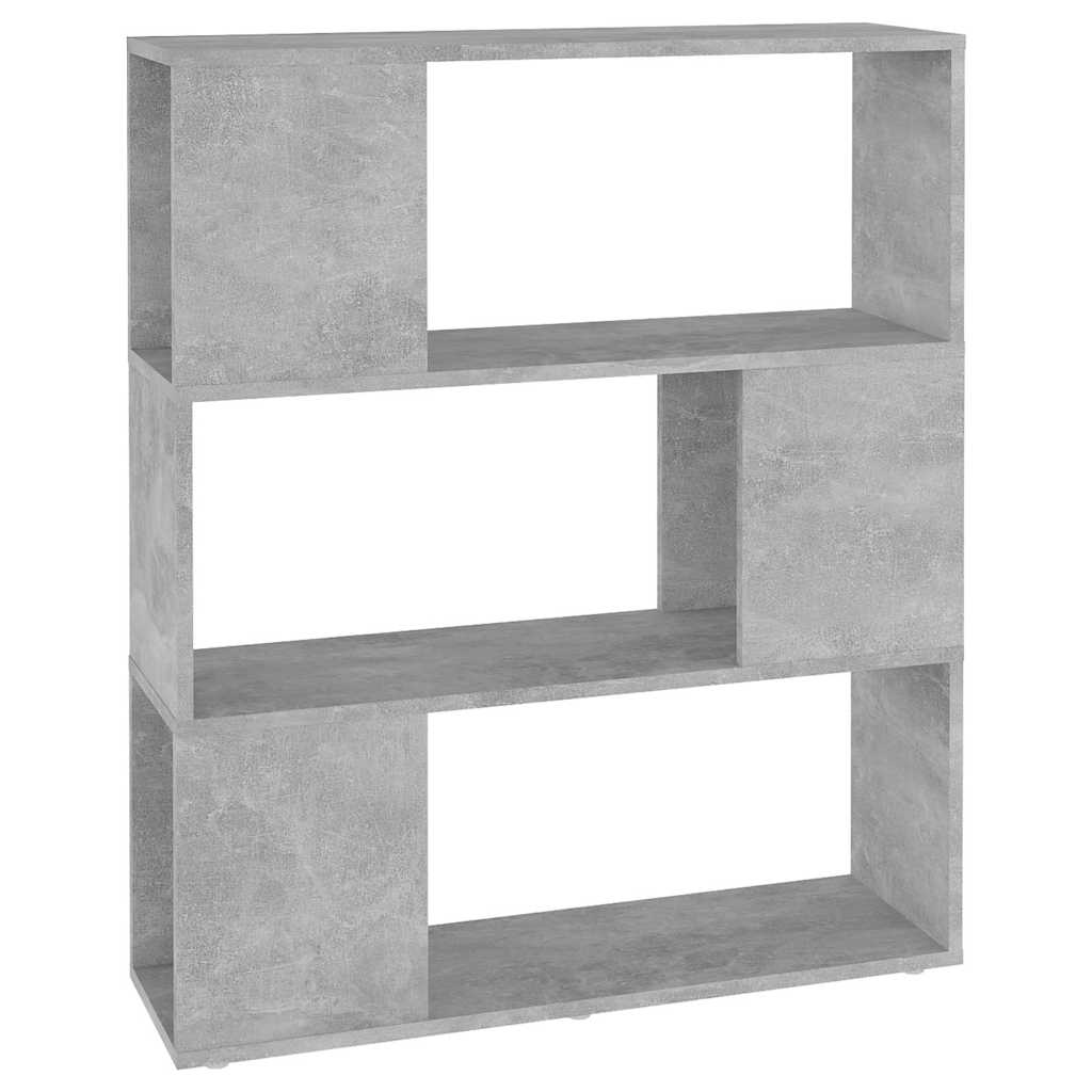 809129 vidaXL Book Cabinet Room Divider Concrete Grey 80x24x94 cm Engineered Wood
