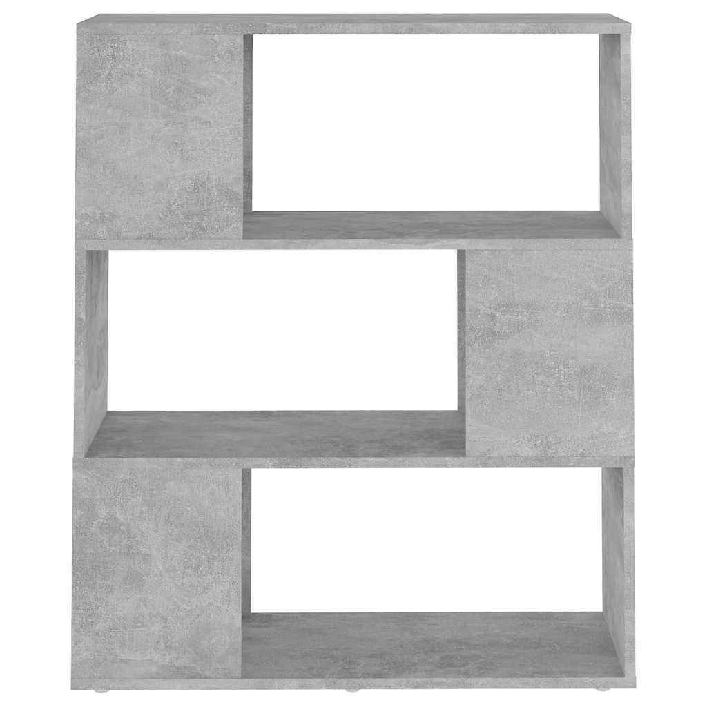809129 vidaXL Book Cabinet Room Divider Concrete Grey 80x24x94 cm Engineered Wood