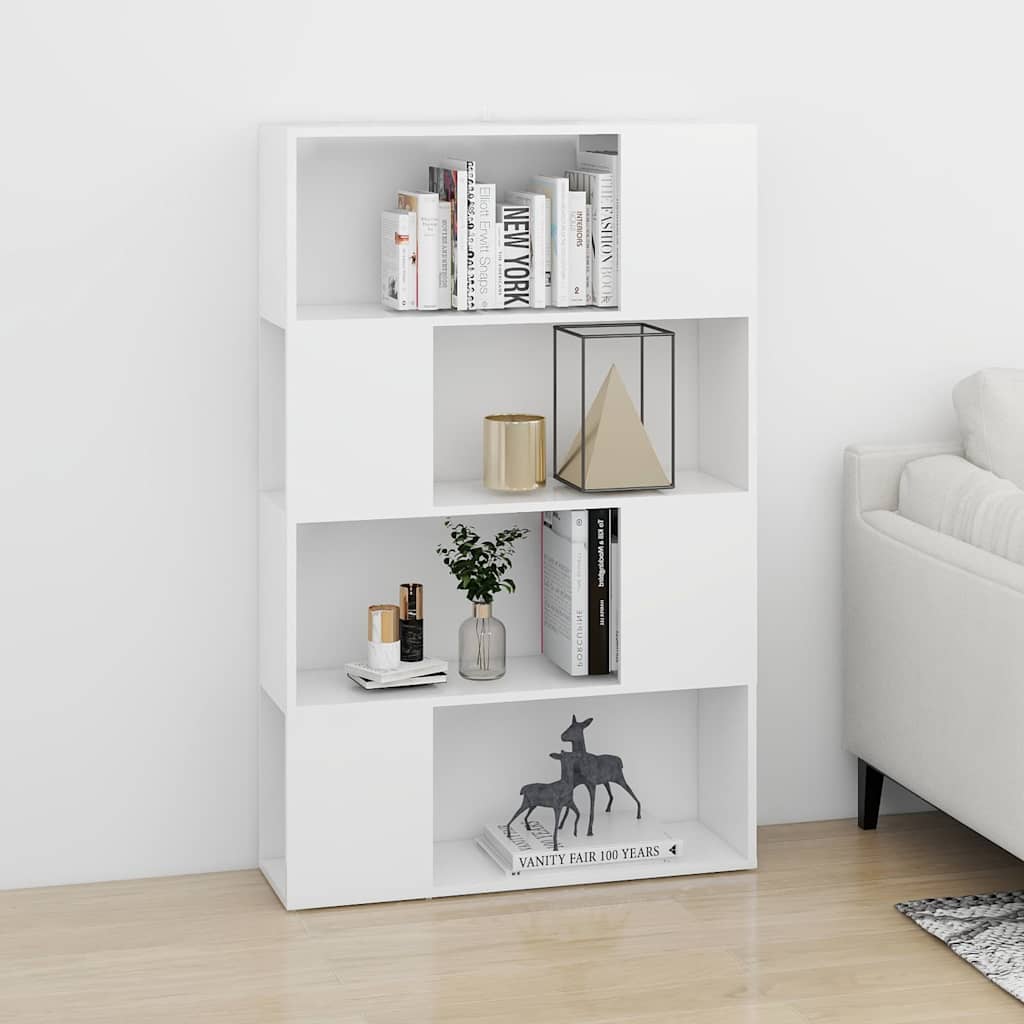 809134 vidaXL Book Cabinet Room Divider White 80x24x124,5 cm Engineered Wood