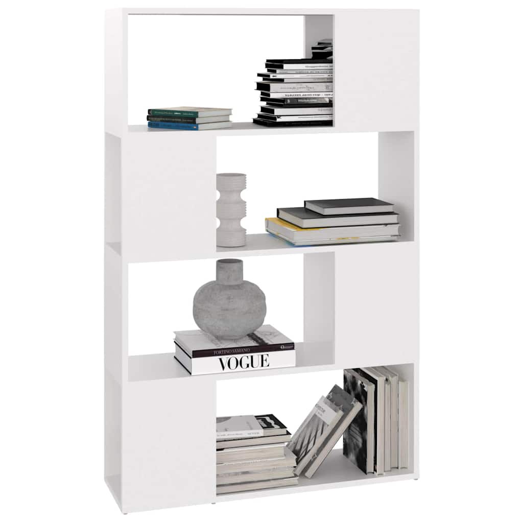 Book Cabinet Room Divider White 80x24x124.5 cm Engineered Wood