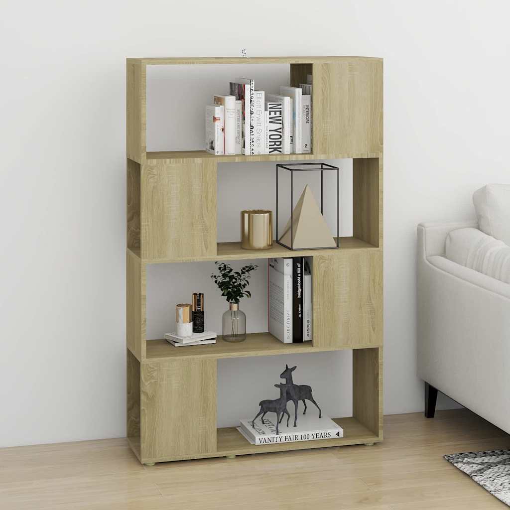 Book Cabinet Room Divider Sonoma Oak 80x24x124.5 cm