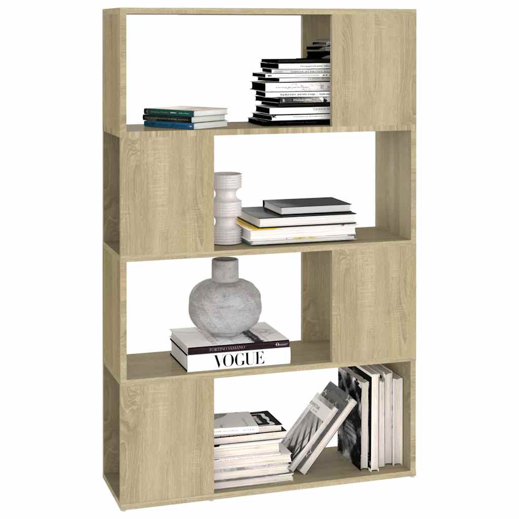 Book Cabinet Room Divider Sonoma Oak 80x24x124.5 cm