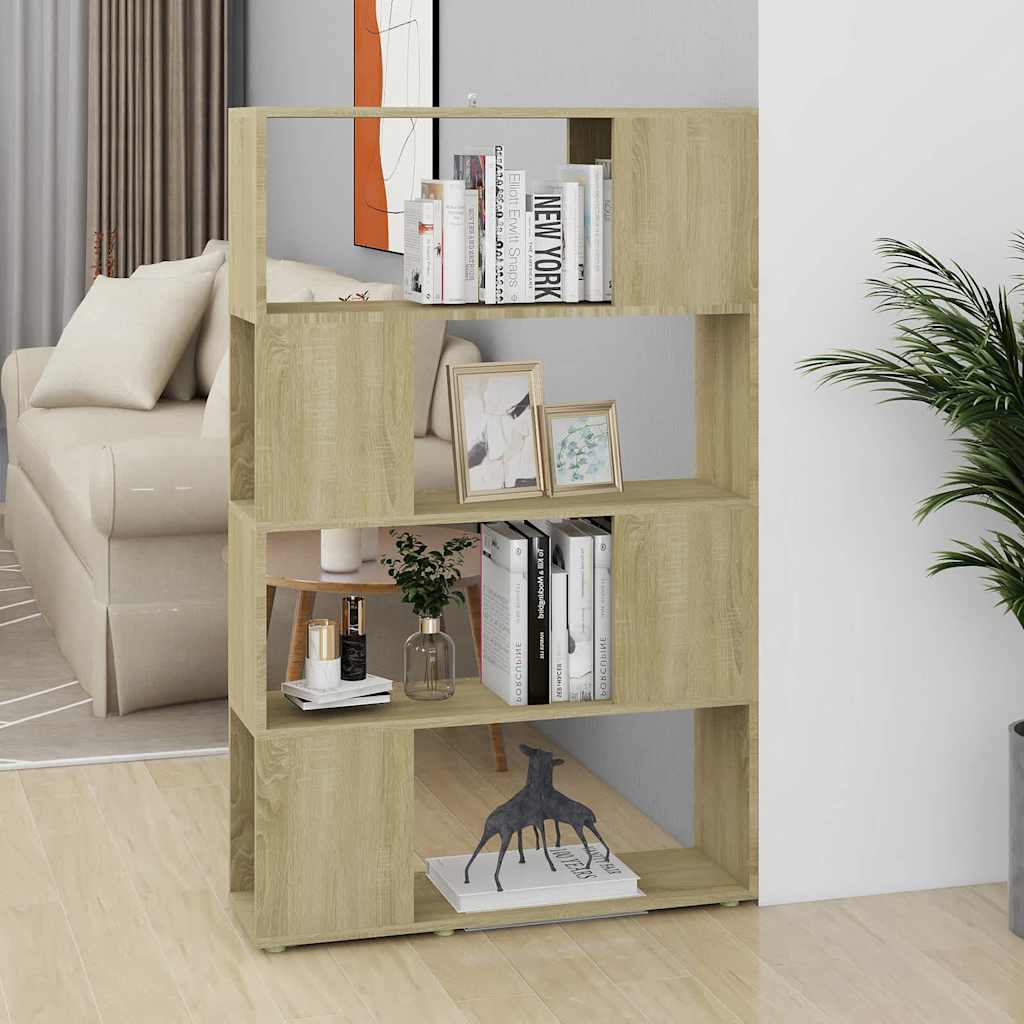 Book Cabinet Room Divider Sonoma Oak 80x24x124.5 cm