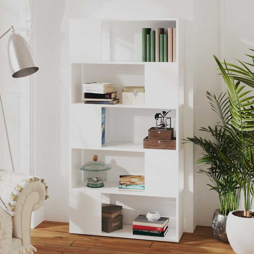 809143 vidaXL Book Cabinet Room Divider White 80x24x155 cm Engineered Wood