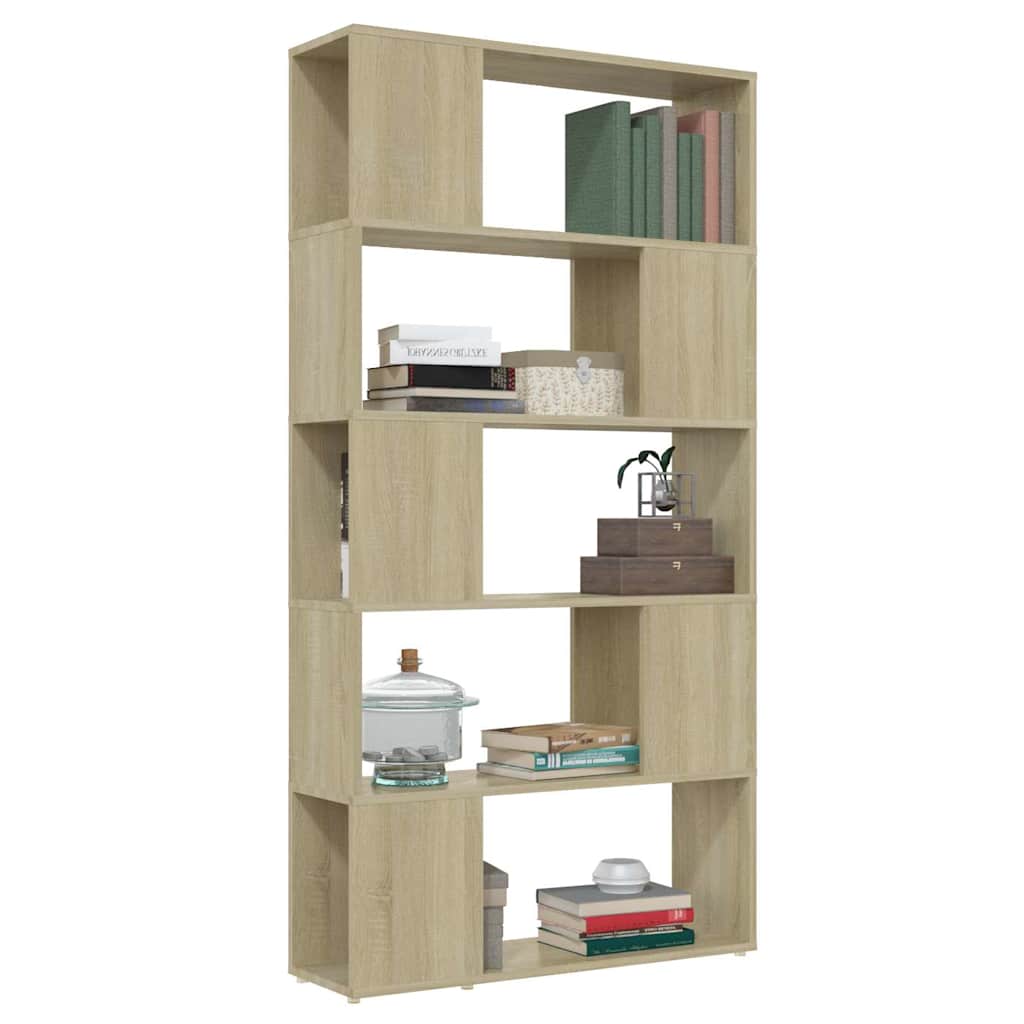 809146 vidaXL Book Cabinet Room Divider Sonoma Oak 80x24x155 cm Engineered Wood