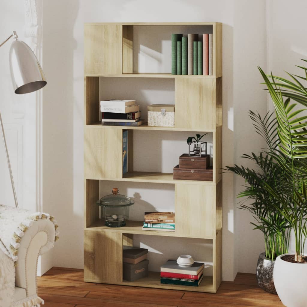 809146 vidaXL Book Cabinet Room Divider Sonoma Oak 80x24x155 cm Engineered Wood