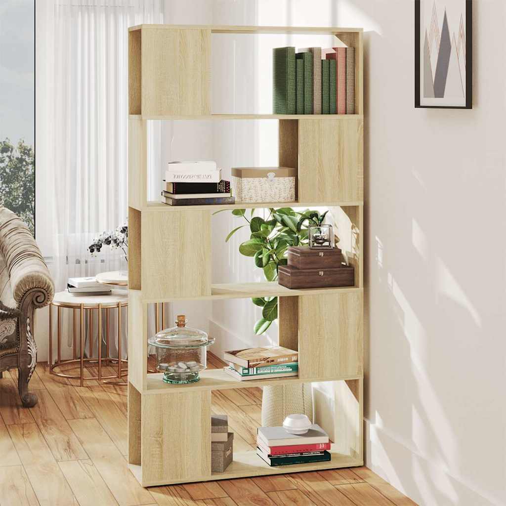 809146 vidaXL Book Cabinet Room Divider Sonoma Oak 80x24x155 cm Engineered Wood