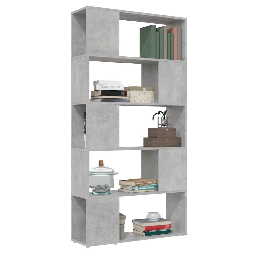 809147 vidaXL Book Cabinet Room Divider Concrete Grey 80x24x155 cm Engineered Wood