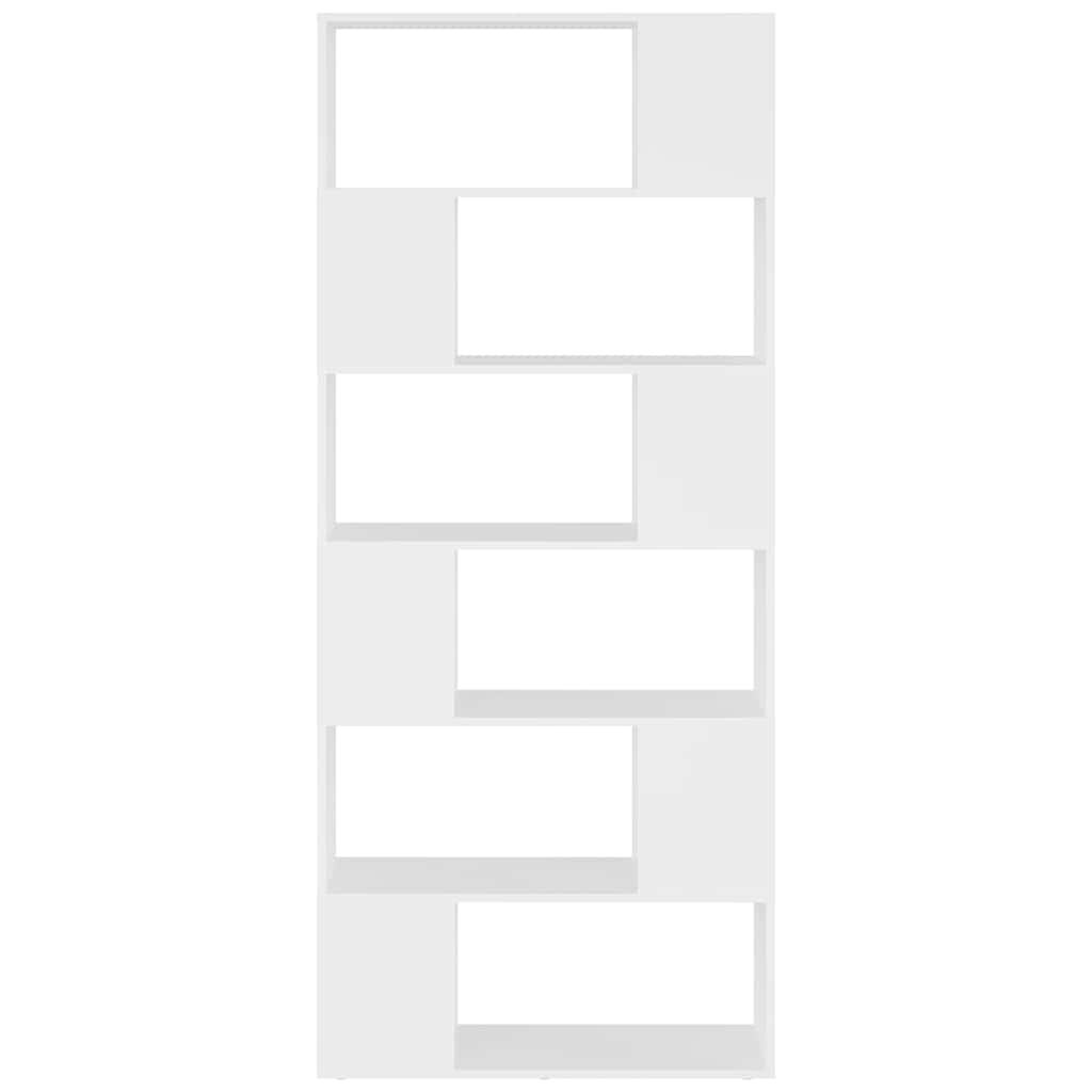 809152 vidaXL Book Cabinet Room Divider White 80x24x186 cm Engineered Wood