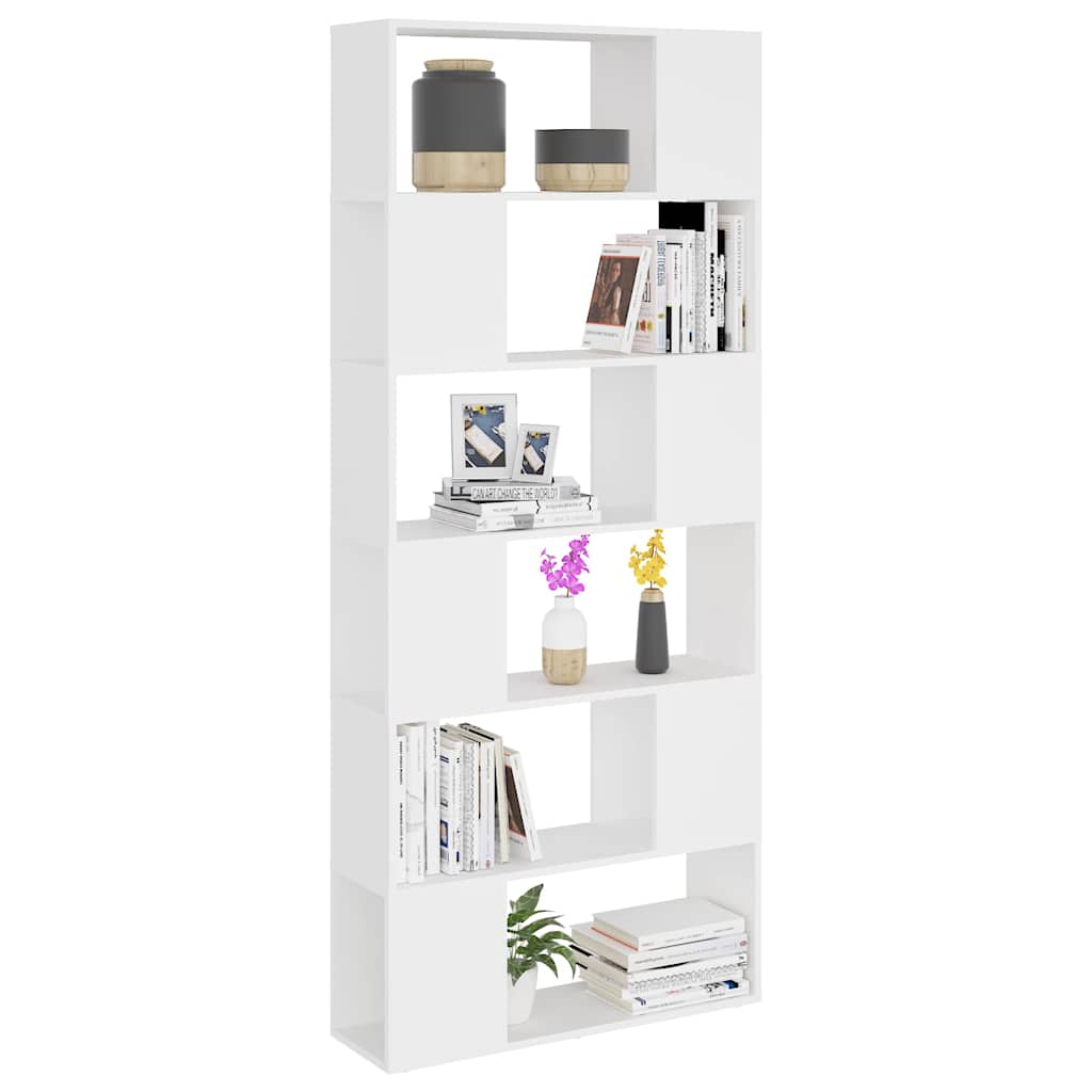 809152 vidaXL Book Cabinet Room Divider White 80x24x186 cm Engineered Wood