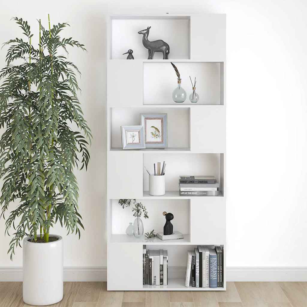 809152 vidaXL Book Cabinet Room Divider White 80x24x186 cm Engineered Wood