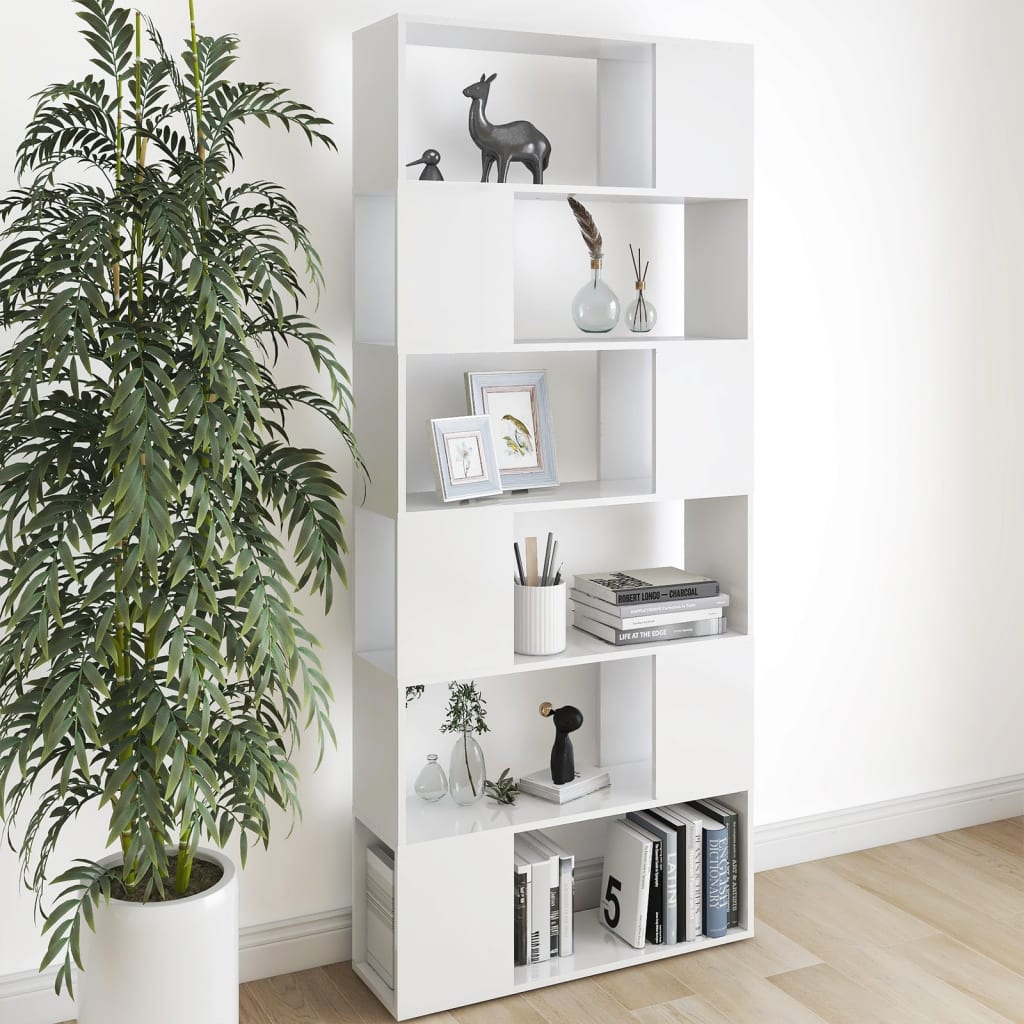 809152 vidaXL Book Cabinet Room Divider White 80x24x186 cm Engineered Wood