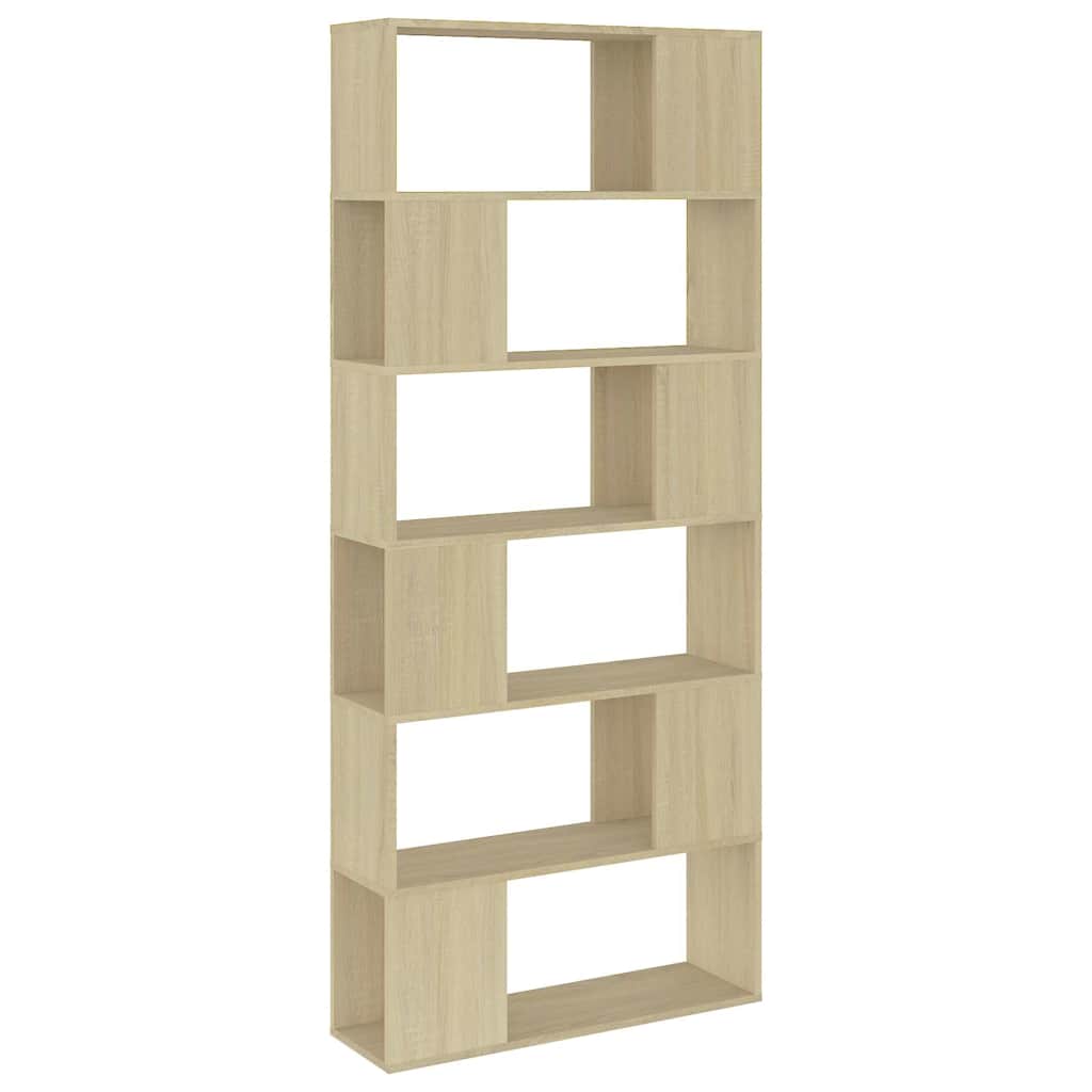 Book Cabinet Room Divider Sonoma Oak 80x24x186 cm