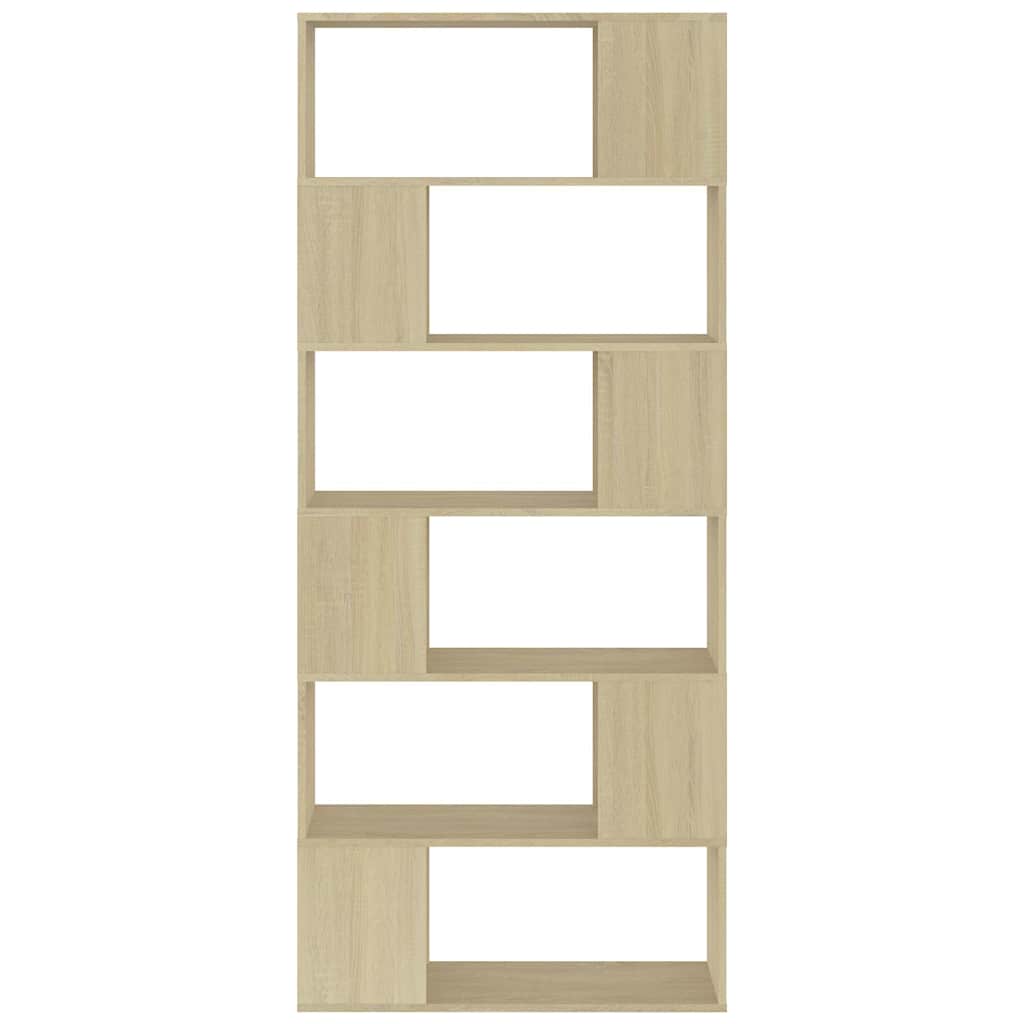 Book Cabinet Room Divider Sonoma Oak 80x24x186 cm
