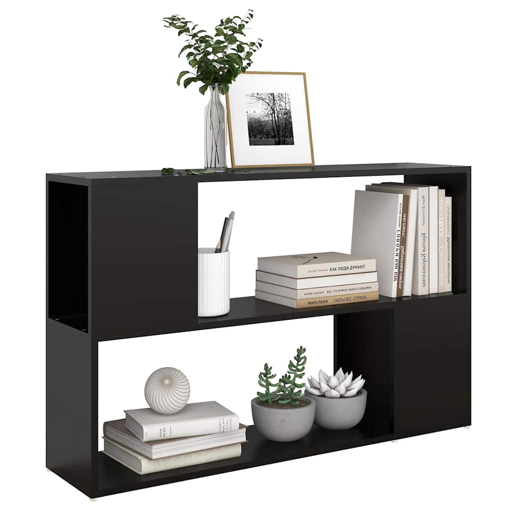 809171 vidaXL Book Cabinet Black 100x24x63 cm Engineered Wood