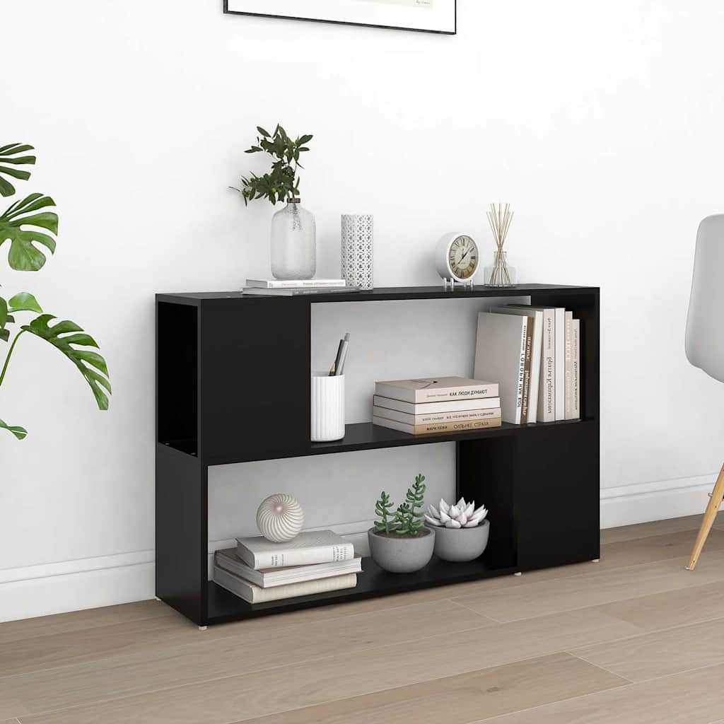 809171 vidaXL Book Cabinet Black 100x24x63 cm Engineered Wood