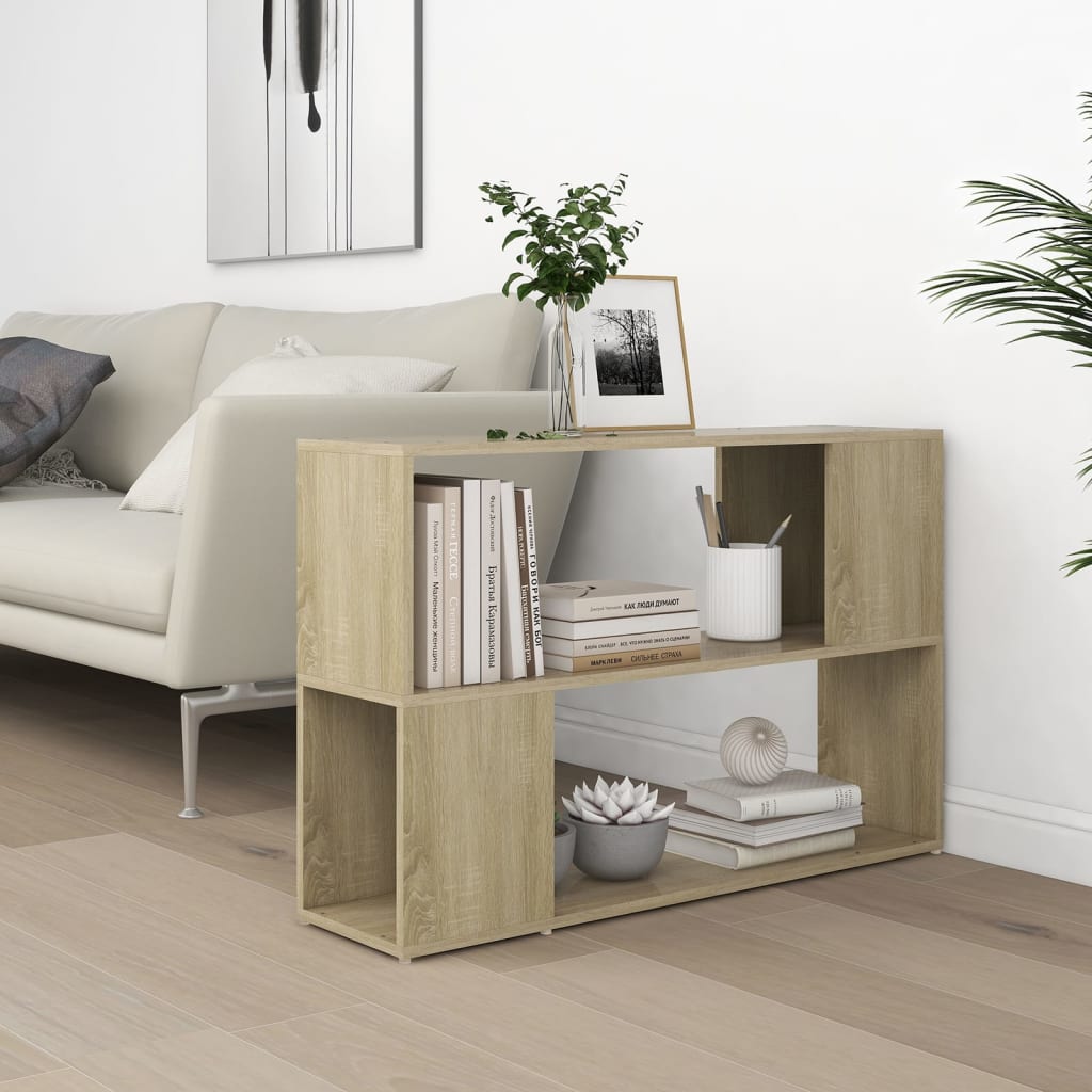 809173 vidaXL Book Cabinet Sonoma Oak 100x24x63 cm Engineered Wood