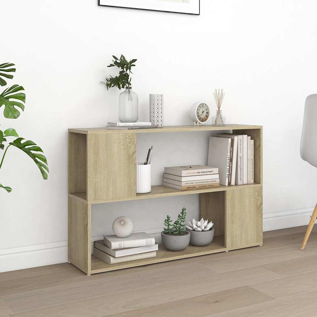 809173 vidaXL Book Cabinet Sonoma Oak 100x24x63 cm Engineered Wood