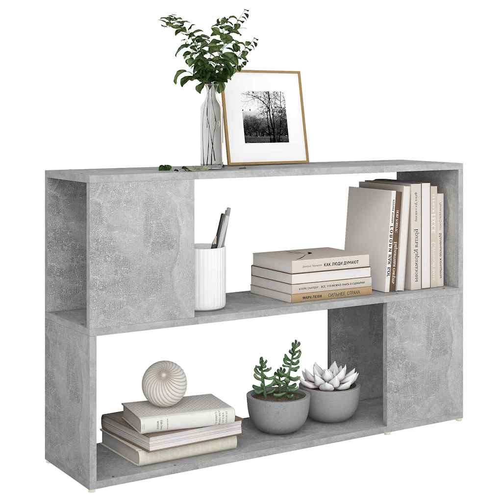 809174 vidaXL Book Cabinet Concrete Grey 100x24x63 cm Engineered Wood