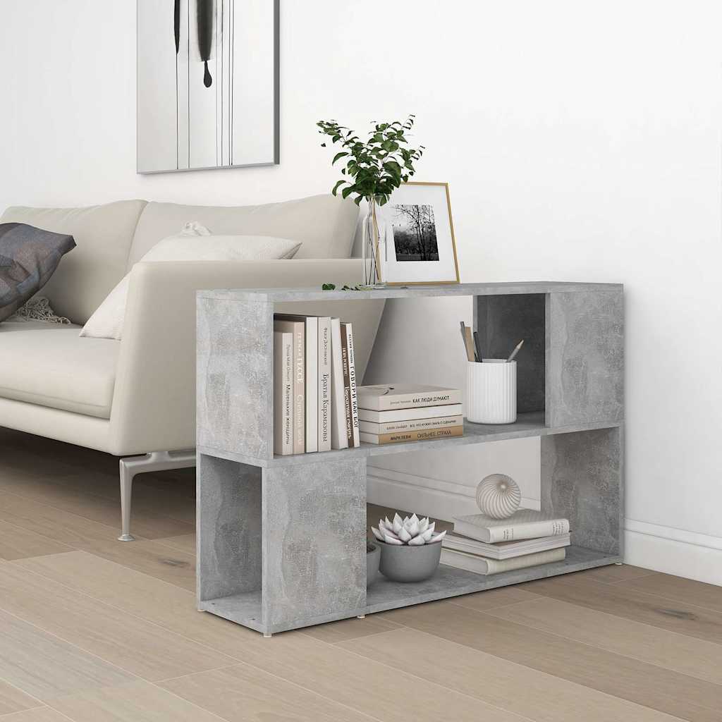 809174 vidaXL Book Cabinet Concrete Grey 100x24x63 cm Engineered Wood