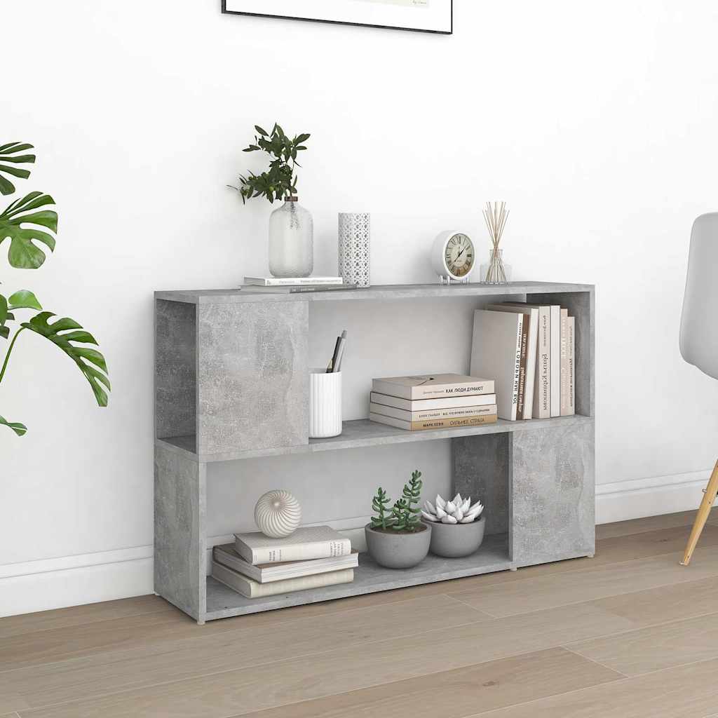 809174 vidaXL Book Cabinet Concrete Grey 100x24x63 cm Engineered Wood