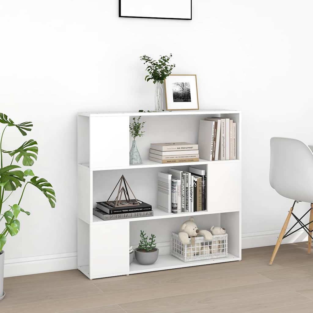 809179 vidaXL Book Cabinet Room Divider White 100x24x94 cm