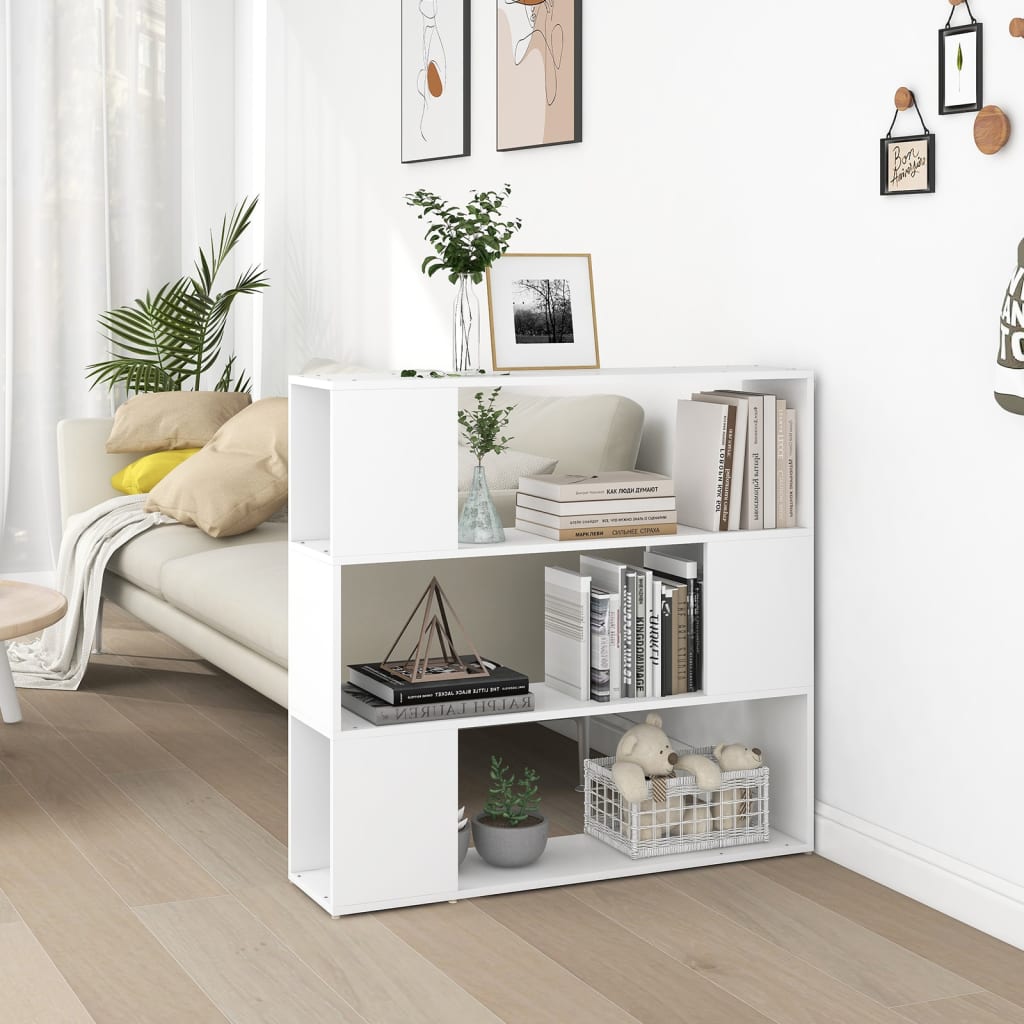 809179 vidaXL Book Cabinet Room Divider White 100x24x94 cm