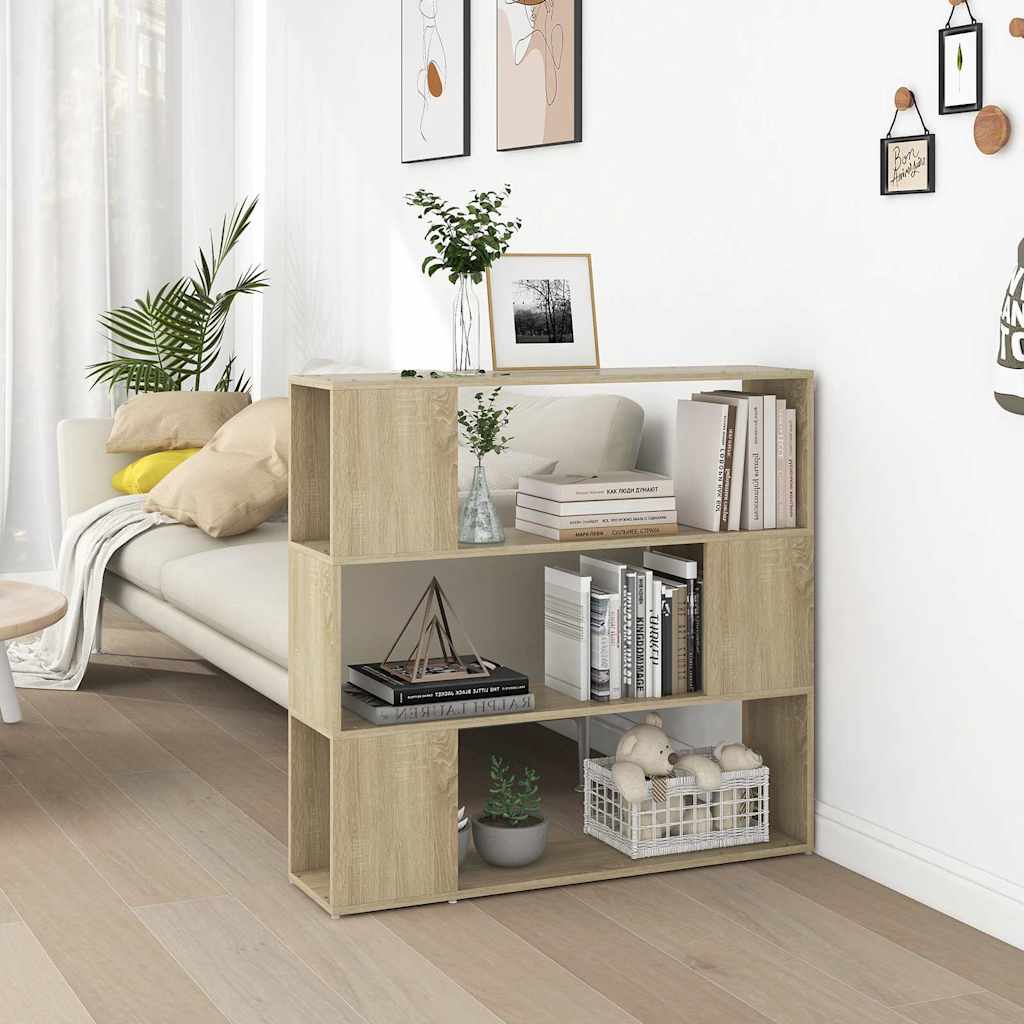 809182 vidaXL Book Cabinet Room Divider Sonoma Oak 100x24x94 cm
