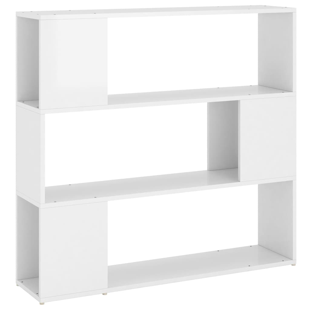 809185 vidaXL Book Cabinet Room Divider High Gloss White 100x24x94 cm