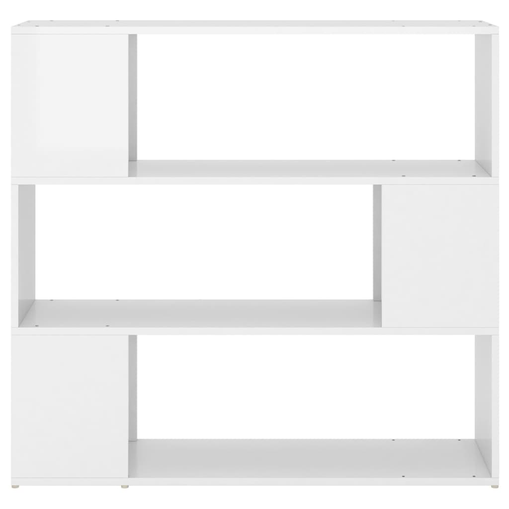 809185 vidaXL Book Cabinet Room Divider High Gloss White 100x24x94 cm