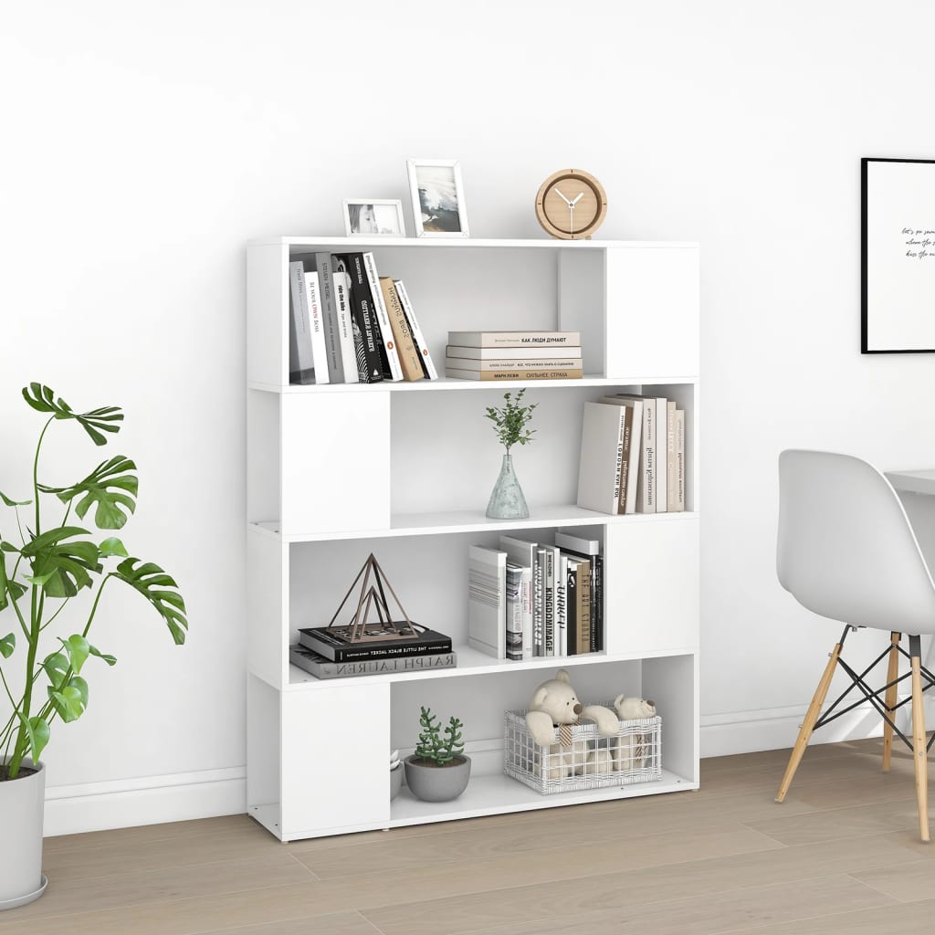 809188 vidaXL Book Cabinet Room Divider White 100x24x124 cm
