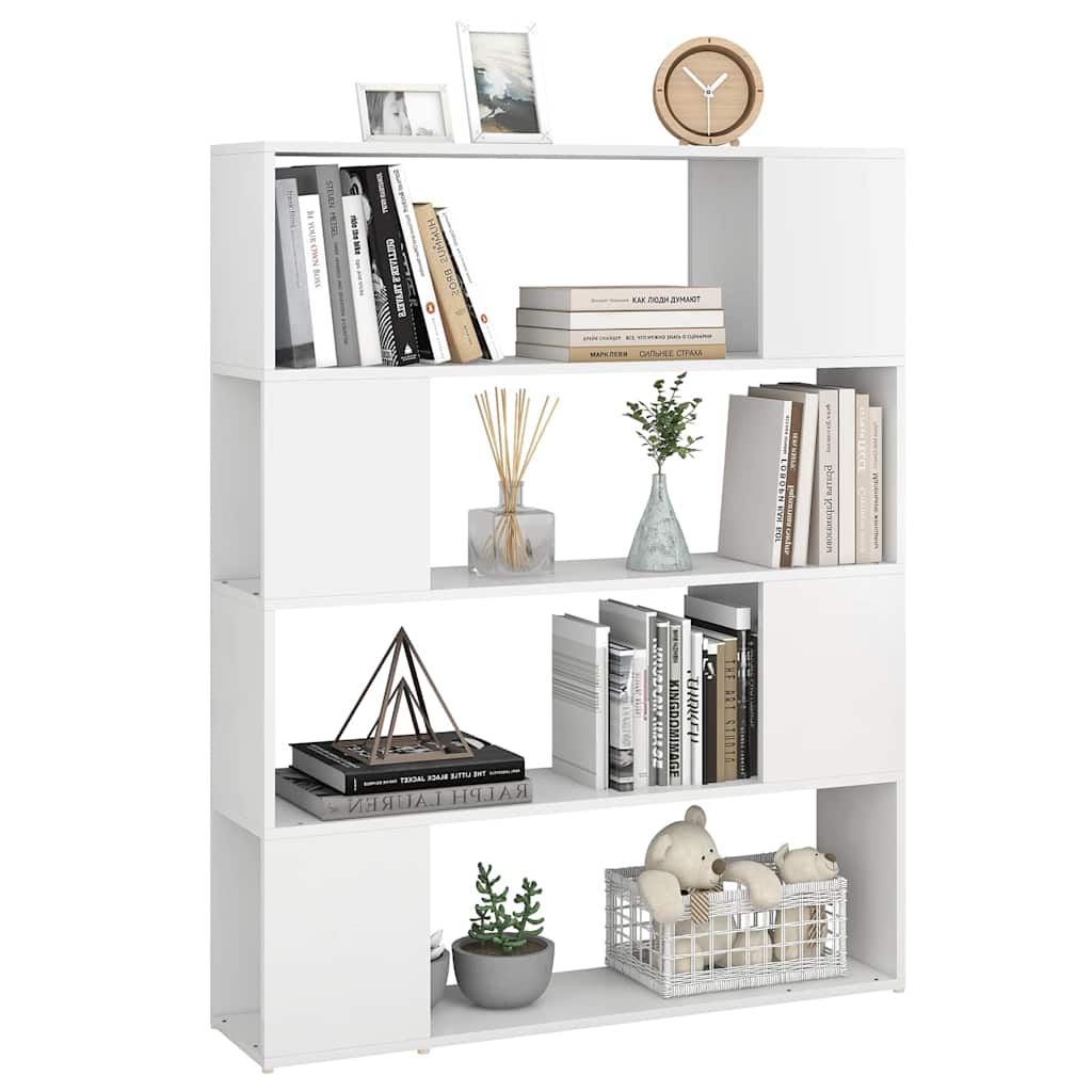 809188 vidaXL Book Cabinet Room Divider White 100x24x124 cm
