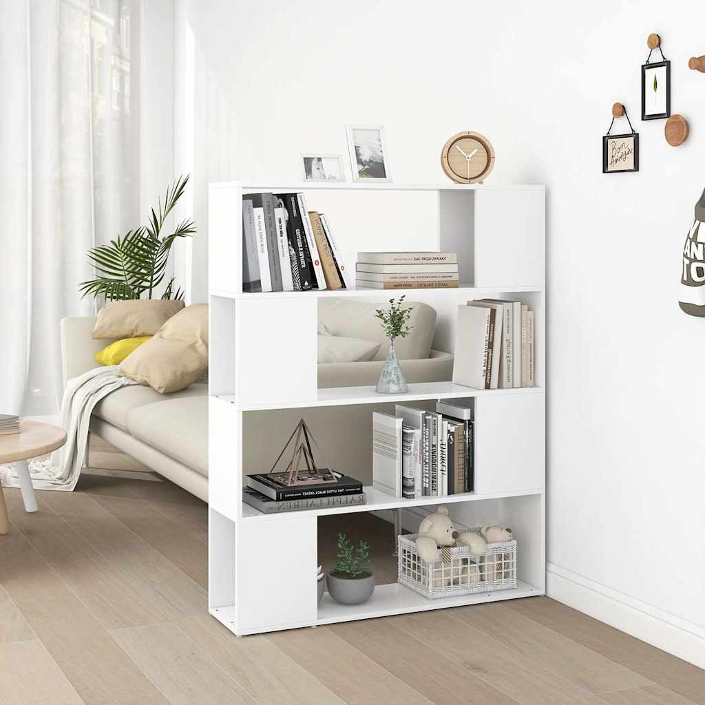 809188 vidaXL Book Cabinet Room Divider White 100x24x124 cm
