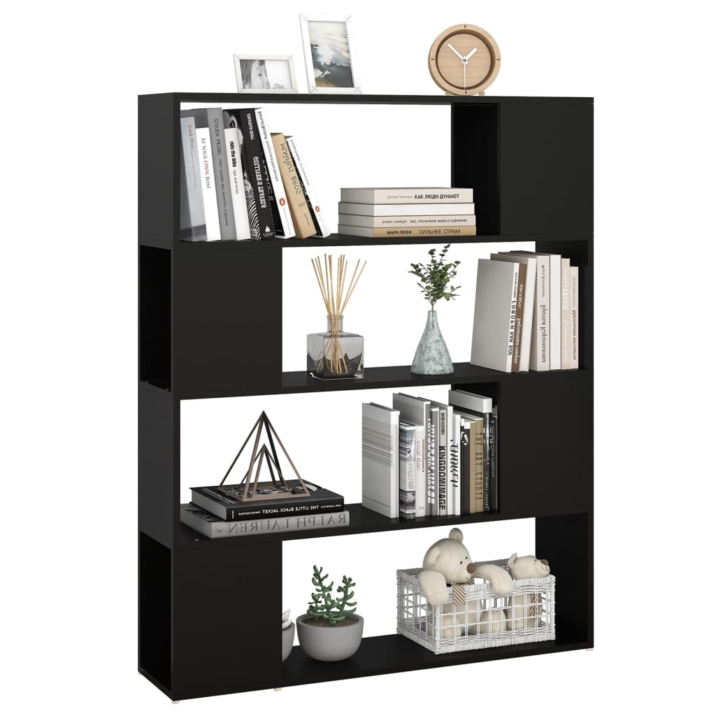 Book Cabinet Room Divider | Black | Engineered wood | Medium