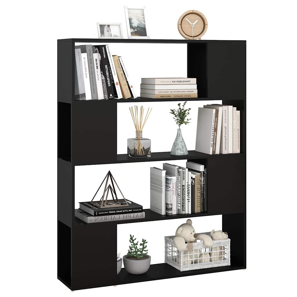 809189 vidaXL Book Cabinet Room Divider Black 100x24x124 cm