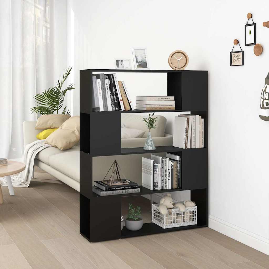 809189 vidaXL Book Cabinet Room Divider Black 100x24x124 cm