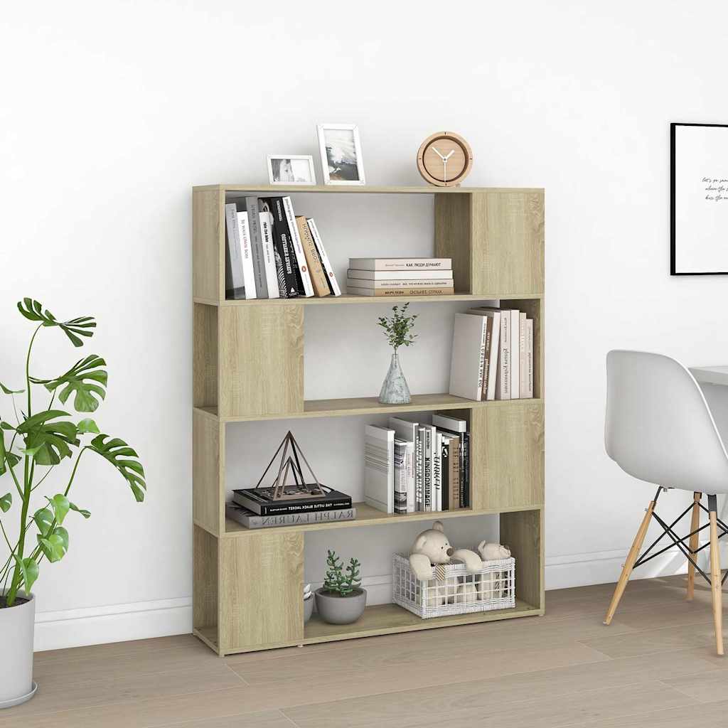 809191 vidaXL Book Cabinet Room Divider Sonoma Oak 100x24x124 cm