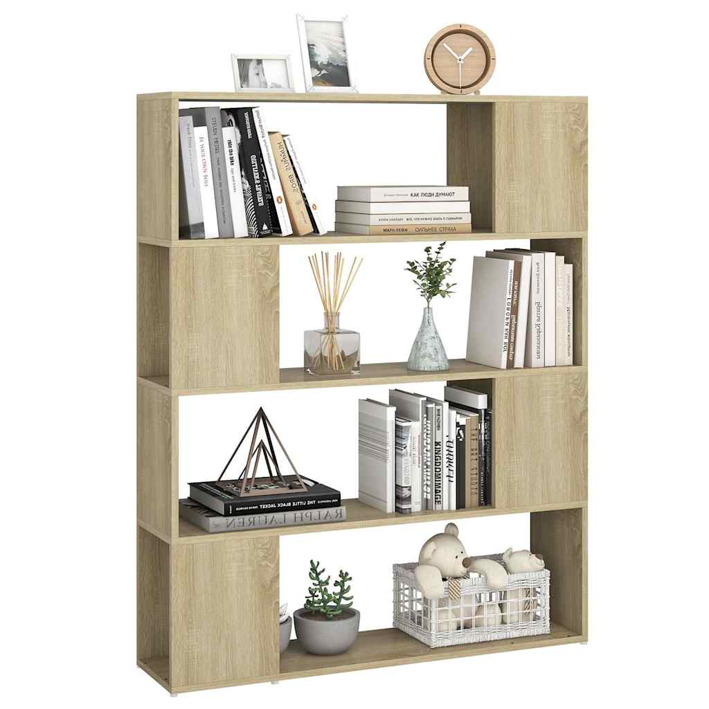 809191 vidaXL Book Cabinet Room Divider Sonoma Oak 100x24x124 cm
