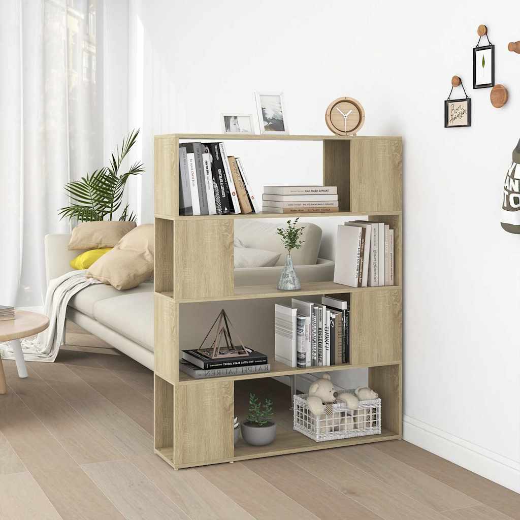 809191 vidaXL Book Cabinet Room Divider Sonoma Oak 100x24x124 cm