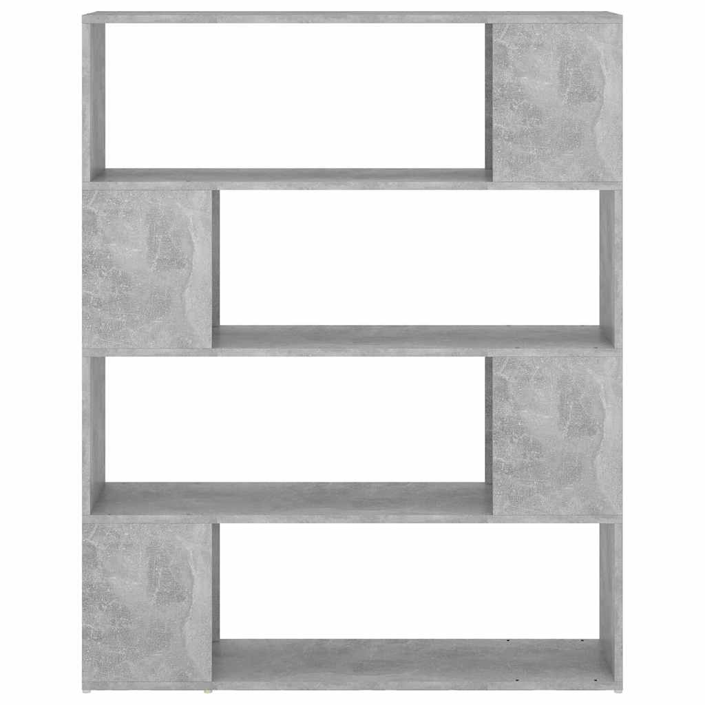 809192 vidaXL Book Cabinet Room Divider Concrete Grey 100x24x124 cm