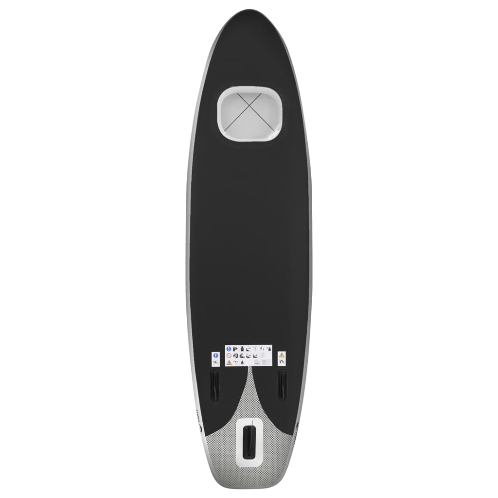 vidaXL Inflatable Stand Up Paddle Board Set Black 300x76x10 cm