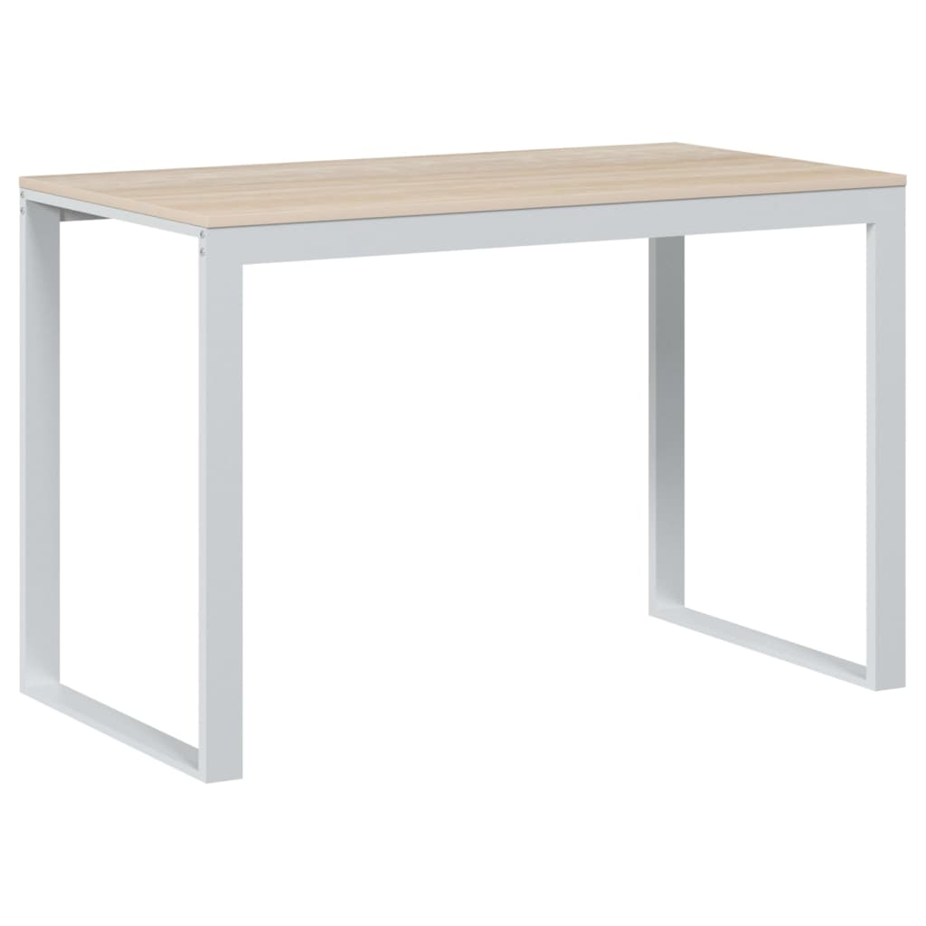 vidaXL Computer Desk White and Oak 110x60x73 cm Engineered Wood