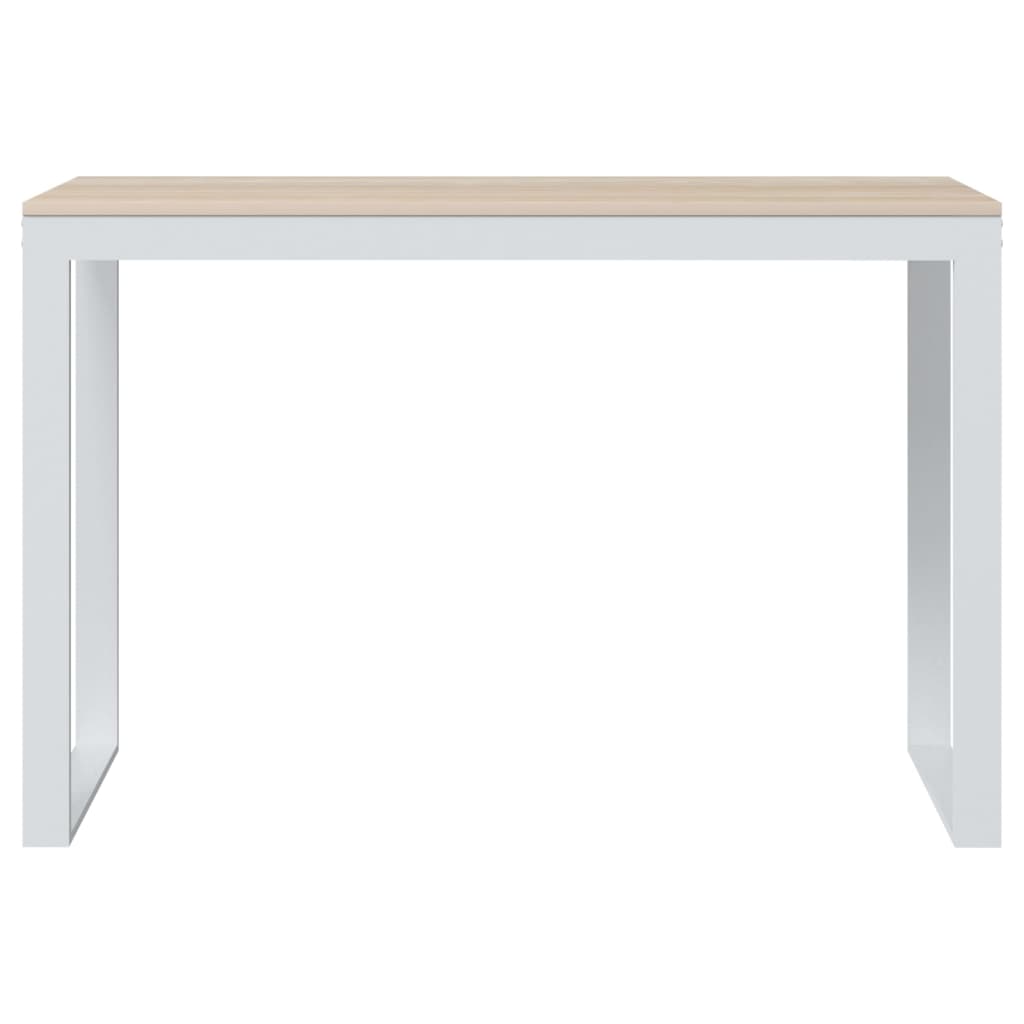 vidaXL Computer Desk White and Oak 110x60x73 cm Engineered Wood