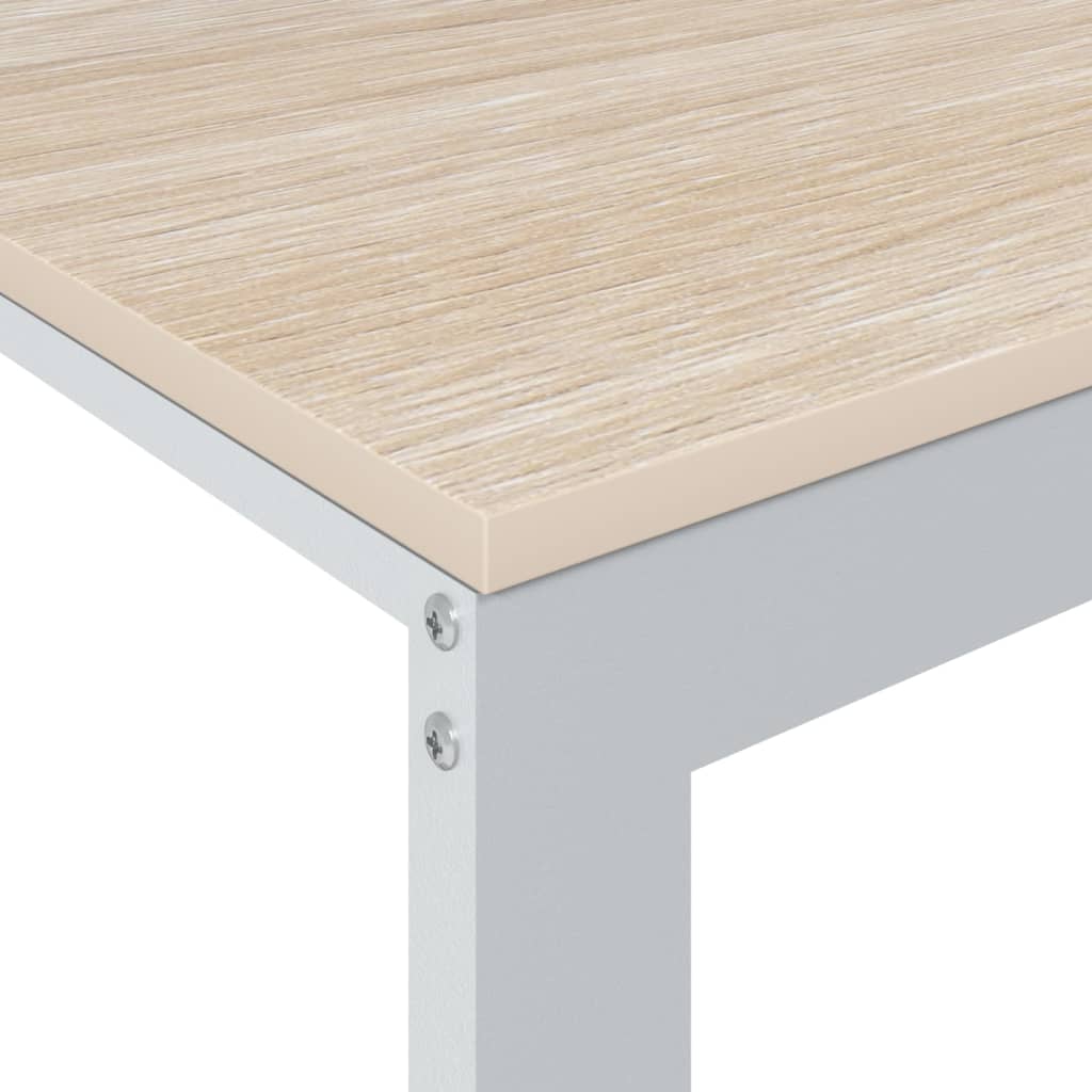 vidaXL Computer Desk White and Oak 110x60x73 cm Engineered Wood