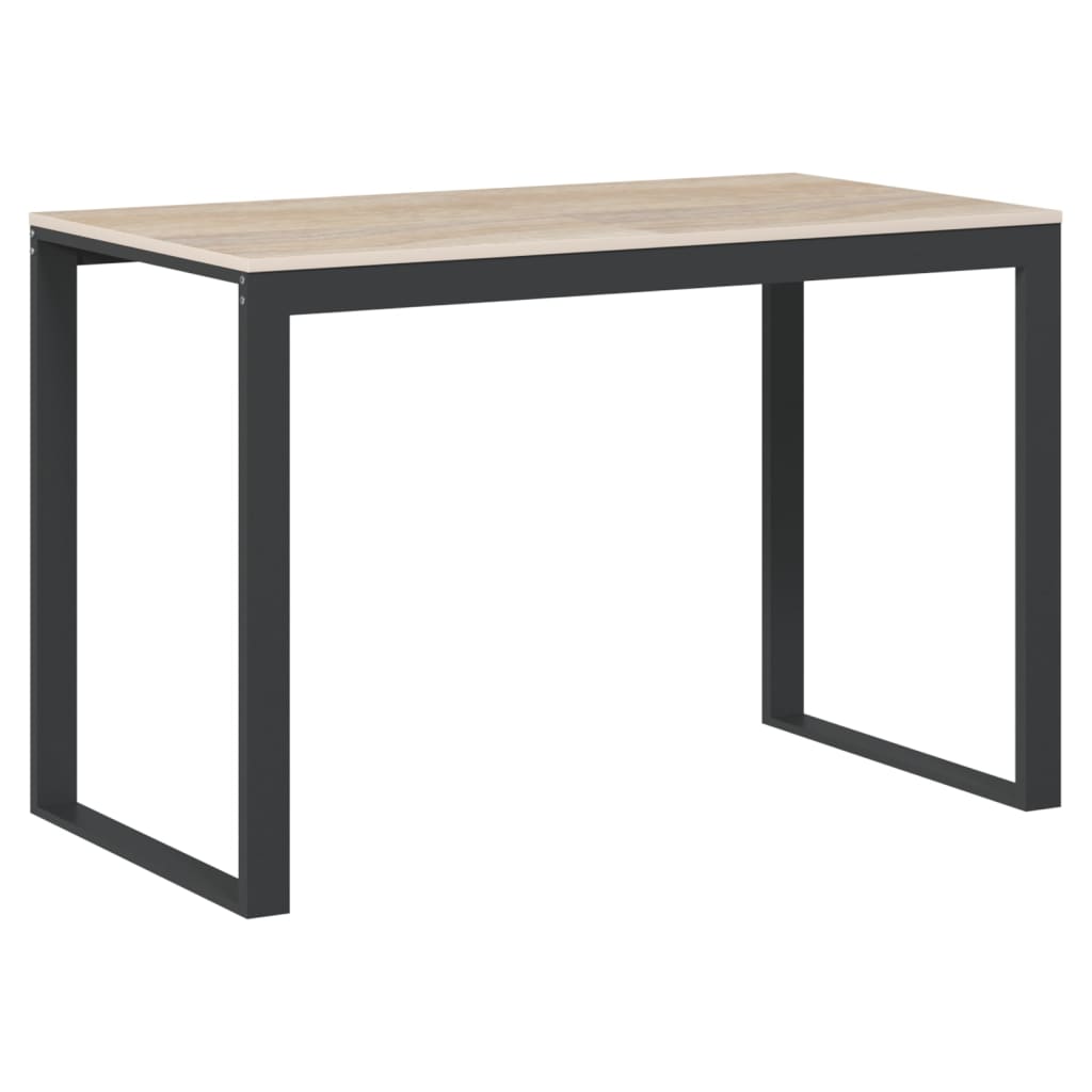 vidaXL Computer Desk Black and Oak 110x60x73 cm Engineered Wood