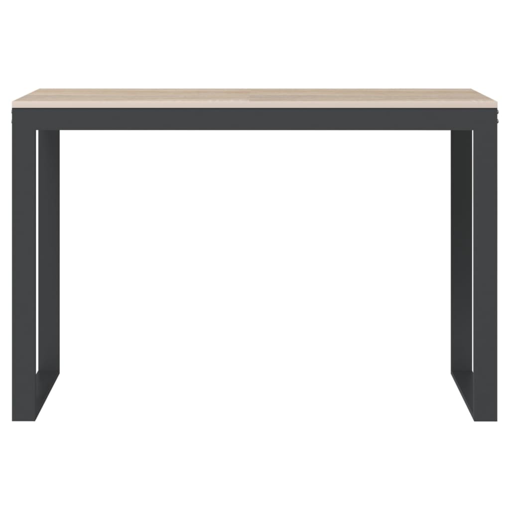 vidaXL Computer Desk Black and Oak 110x60x73 cm Engineered Wood