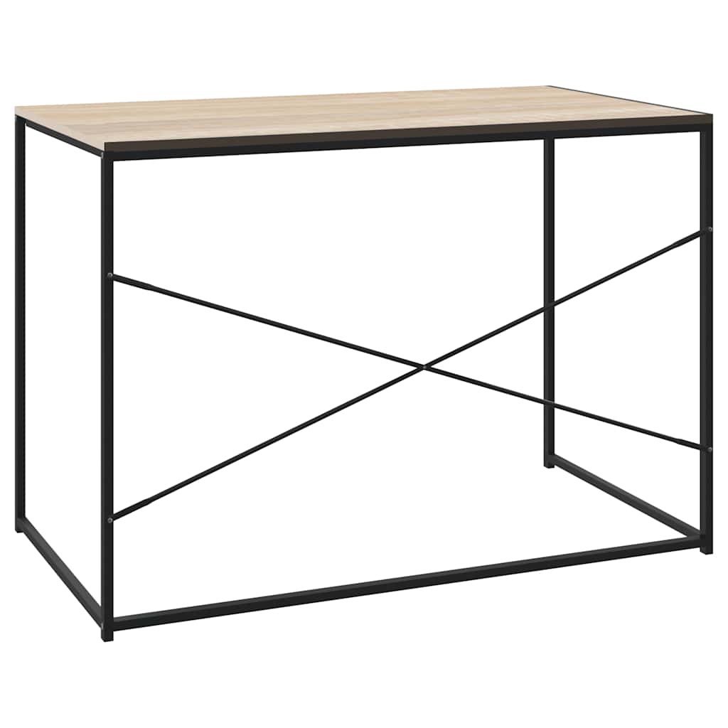 Computer Desk Black and Oak 110x60x70 cm Engineered Wood
