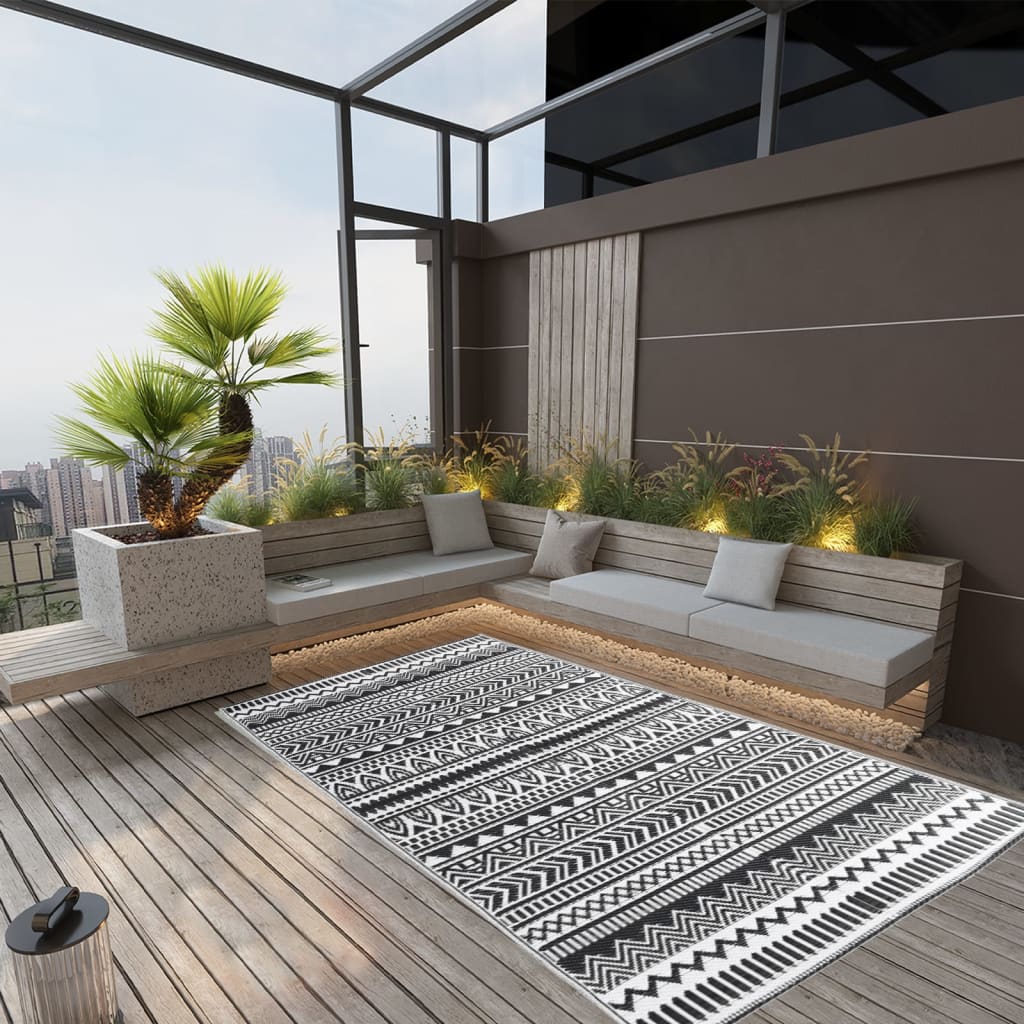 Outdoor Rug ARAKIL Black 160x230 cm PP