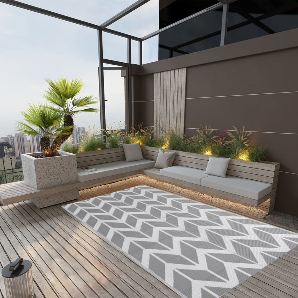 Outdoor Rug ARAKIL Grey 120x180 cm PP
